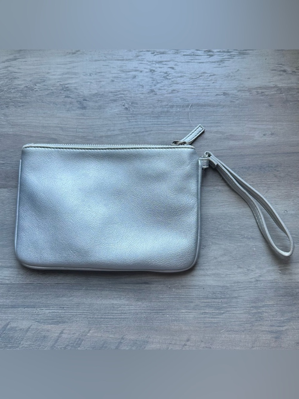 Express Silver Wristlet Clutch with Strap